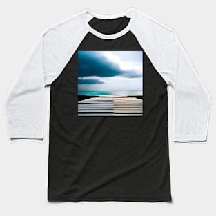 Minimalist Beach Landscape Baseball T-Shirt